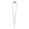 Lago lanyard with break-away closure Priority | White | 1-color Screen Print | both straps | 300 mm x 15 mm | not available