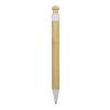 Rattan bamboo and recycled plastic ballpoint pen (black ink) Standard | white | No Branding | not available | not available