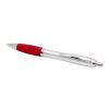 Nash RCS recycled plastic ballpoint pen with silver barrel and coloured grip (black ink) Standard | Red | No Branding | not available | not available