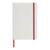 Spectrum A5 white notebook with coloured strap Standard | White-Red | not available | No Branding | not available | not available | not available