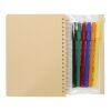 Squiggle B6 hard cover notebook and markers set Natural