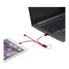 Metal 4-in-1 recycled aluminium charging cable with keychain Standard | Red | Not applicable | No Branding | not available | not available
