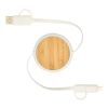 Chechia 5-in-1 recycled plastic 100 cm retractable data sync and 45W fast charge cable Standard | White | not available | No Branding | not available | not available