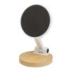 Alcor recycled plastic foldeable magnetic phone stand with bamboo details Standard | White | No Branding | not available | not available