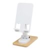 Alfirk recycled plastic foldeable desk phone stand with bamboo details Standard | White | No Branding | not available | not available