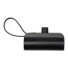 Alnair 5000 mAh 10W recycled plastic Type-C power bank with built-in flip stand and 2-in-1 cable Solid black | not available