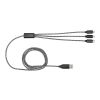 Alphecca recycled aluminium and RPET 5-in-1 charging cable  Solid black