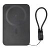 SMART 5000 mAh recycled plastic magnetic power bank with lanyard Solid black