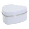 Blissful heart-shaped tin candle with vanilla aroma White | No Branding | not available | not available