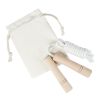 Denise wooden skipping rope in cotton pouch Standard | Off white-Wood | No Branding | not available | not available