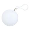 Fog poncho in round plastic container with carabiner White