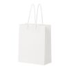 Handmade 170 g/m2 integra paper bag with plastic handles - medium white | No Branding | not available | not available