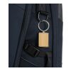RCS recycled zinc alloy rectangle keychain with bamboo silver-brown | No Branding | not available | not available