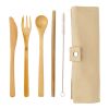 Reusable bamboo travel cutlery set White | No Branding | not available | not available