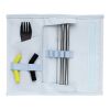 Tierra 2pcs straw and cutlery set in pouch blue | No Branding | not available | not available