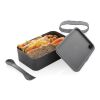 PP lunchbox with spork anthracite | No Branding | not available | not available