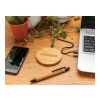 FSC®certified bamboo 5W wireless charger round brown | No Branding | not available | not available
