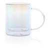 Deluxe double wall electroplated glass mug White | No Branding | not available | not available