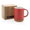 Ceramic mug with cork base red | No Branding | not available | not available