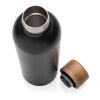 Wood RCS certified recycled stainless steel vacuum bottle black | No Branding | not available | not available