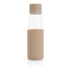 Ukiyo glass hydration tracking bottle with sleeve brown | No Branding | not available | not available