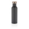 Modern stainless steel bottle with bamboo lid grey | No Branding | not available | not available