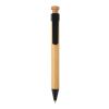 Bamboo pen with wheatstraw clip black | No Branding | not available | not available