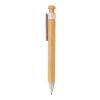 Bamboo pen with wheatstraw clip white | No Branding | not available | not available