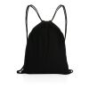 Impact AWARE™ Recycled cotton drawstring backpack 145g black | No Branding | not available | not available | not available
