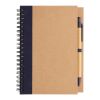 Kraft spiral notebook with pen blue | No Branding | not available | not available