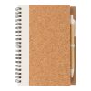Cork spiral notebook with pen White | No Branding | not available | not available