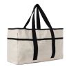 VINGA Volonne AWARE™ recycled canvas beach bag off white-black | No Branding | not available | not available | not available