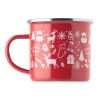 Christmas enamel mug 300ml red