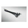 3-in-1 charging cable keyring black