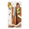Beech wood chef knife silver