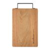 Acacia board with steel handle wood