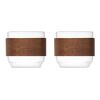 Coffee glass set walnut grip wood