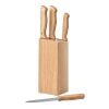 5 piece knife set in base wood | No Branding | not available | not available