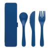 Cutlery set in PP blue | No Branding | not available | not available | not available