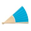 Manual hand fan in bamboo turquoise