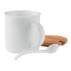 Porcelain mug with spoon white | No Branding | not available | not available