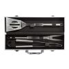 3pcs BBQ set in aluminium box silver-black | No Branding | not available | not available