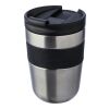 Stainless steel double-walled drinking mug 300 ml Keith black/silver | No Branding | not available | not available