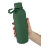 Recycled stainless steel double-walled drinking bottle (500 ml) Sena green | No Branding | not available | not available