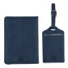 Recycled PU passport holder and luggage label Zani blue | No Branding | not available | not available