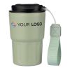 Stainless steel double walled mug Louisa beige