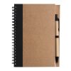 Wire bound notebook with ballpen. Stella green