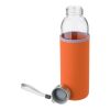 Glass bottle (500 ml) with neoprene sleeve Nika orange | No Branding | not available | not available