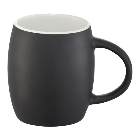 Hearth 400 ml ceramic mug with wooden coaster Standard | Solid black-White | not available | No Branding | not available | not available