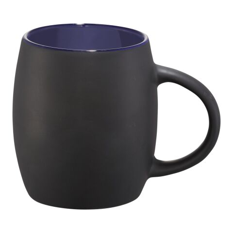 Hearth 400 ml ceramic mug with wooden coaster Standard | Solid black-Blue | No Branding | not available | not available